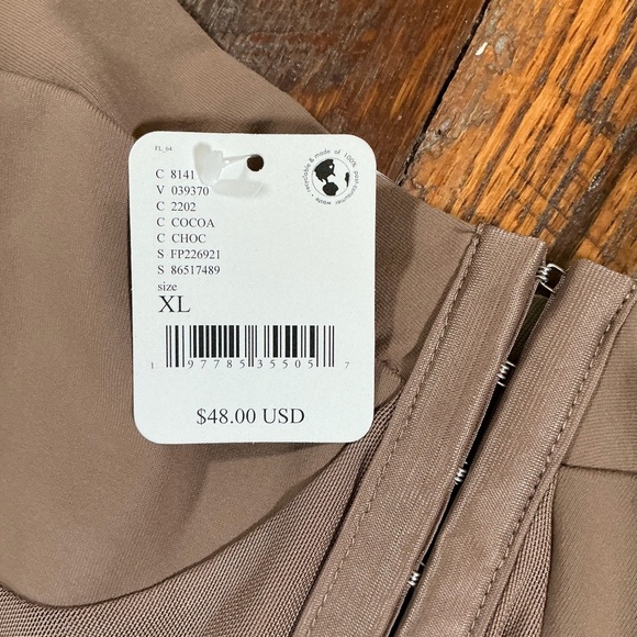 Intimately By Free People Cocoa Brown Corset Bodysuit Women’s Size XL NWT - Picture 6 of 10